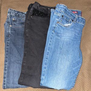 3 Pair PLUS Girls 14 1/2 Levi SO Arizona Blue Jean Black Sequin